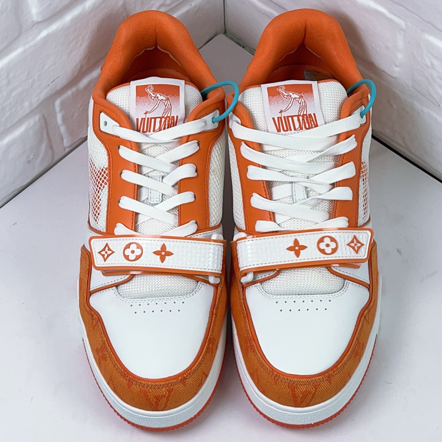 99新 LouisVuitton/路易威登  trainer白橙魔术贴欧9.5码43.5闲置