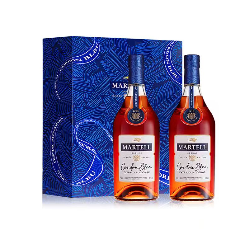 Martell/马爹利蓝带XO级法国干邑白兰地500ml邑路风情双瓶礼盒