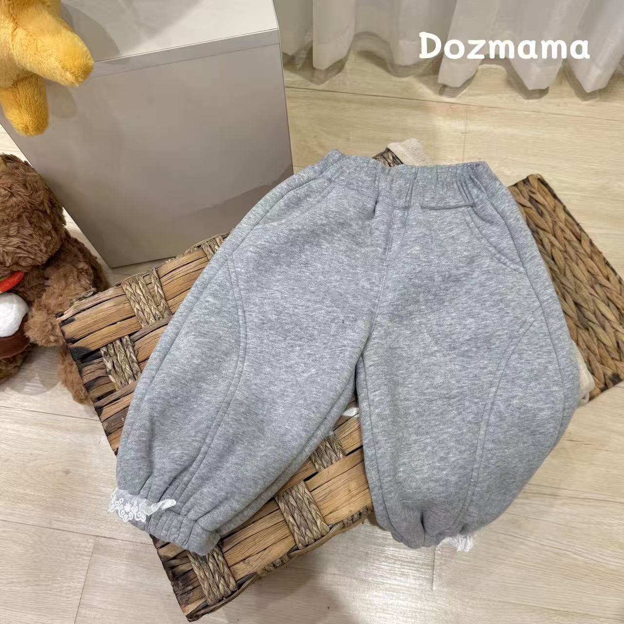 Doz【花边弯刀】女童秋冬款加绒裤子婴幼儿小童休闲裤-DK25007