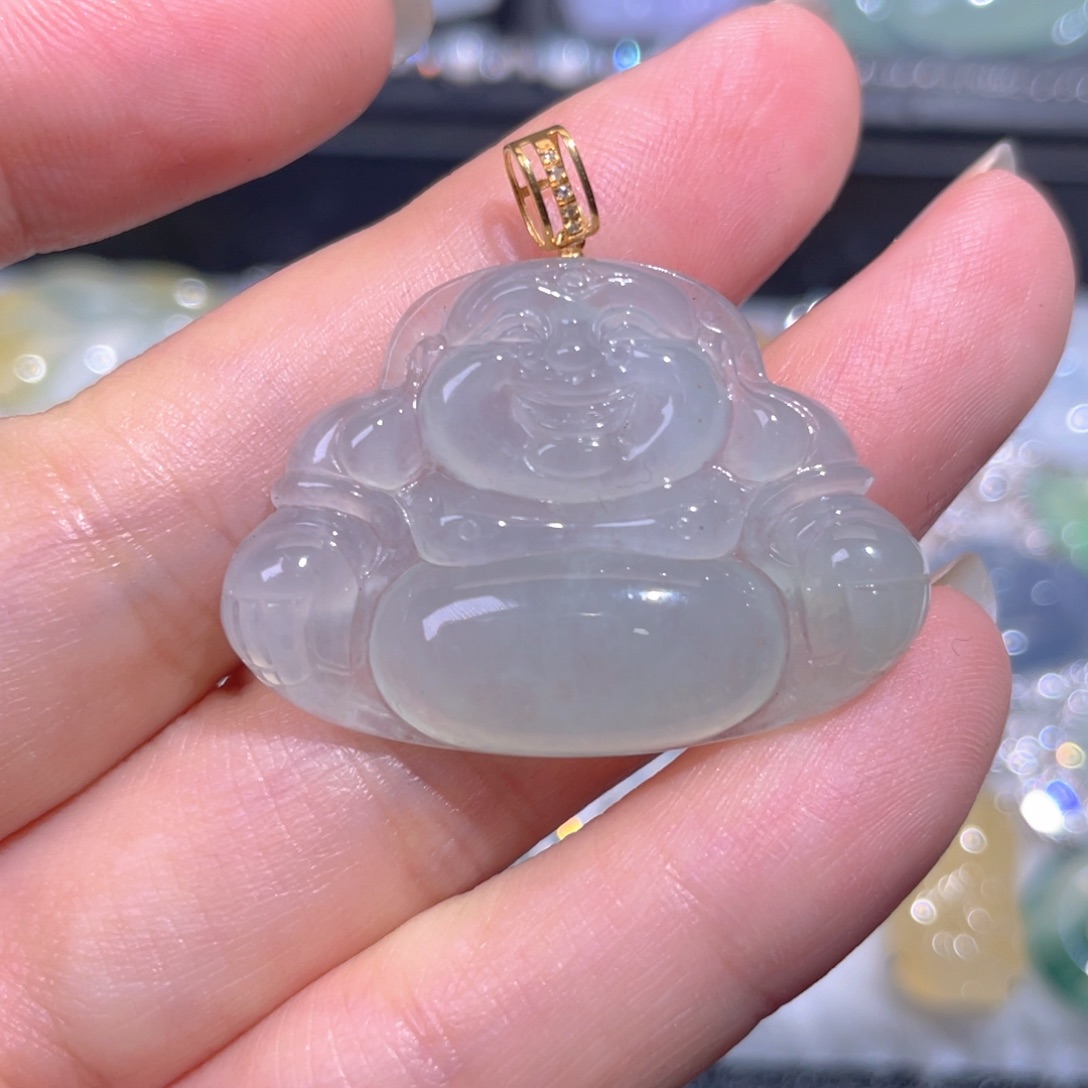 颈饰18K金镶嵌翡翠翡翠