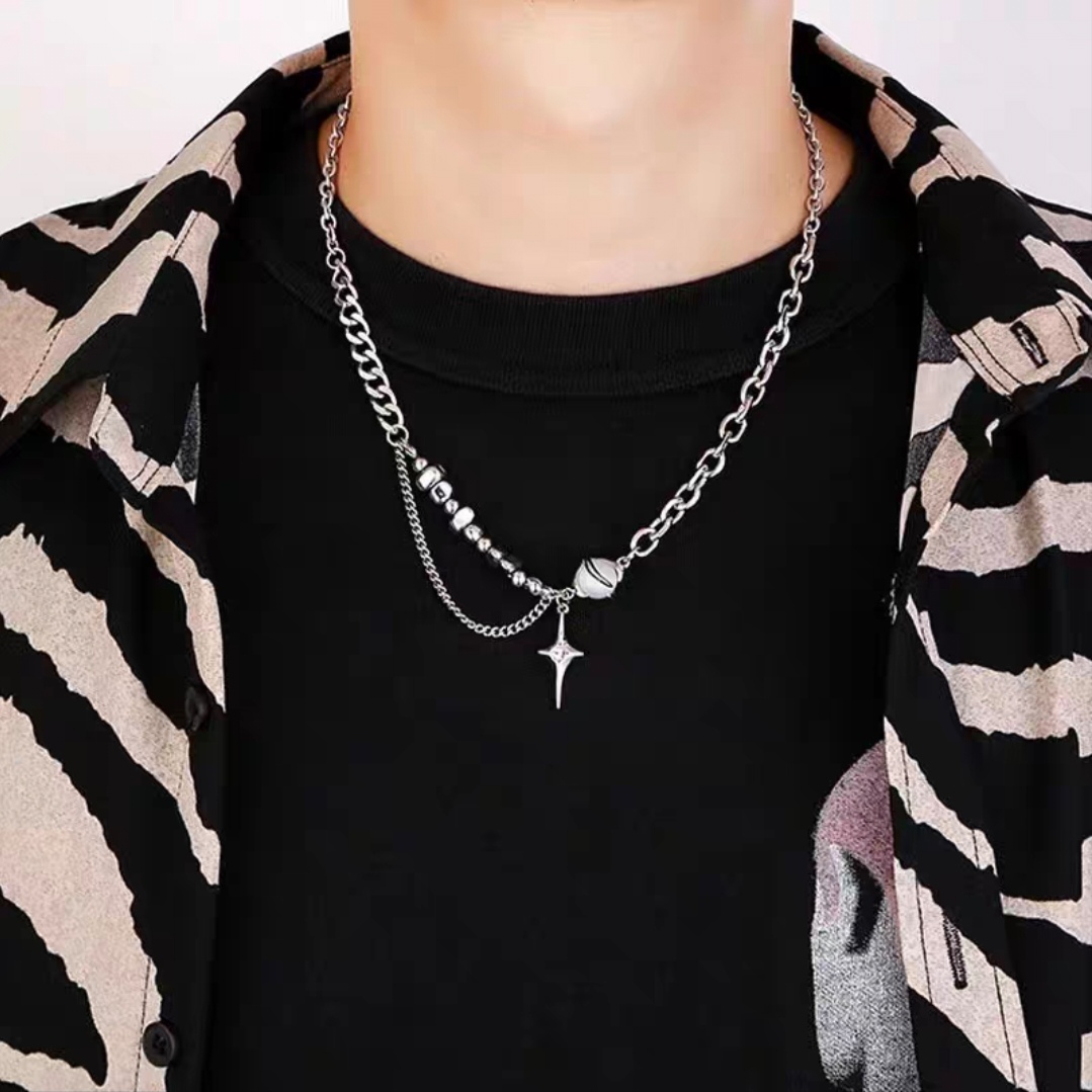 【尾货】小众十字拼接设计款项链F-63