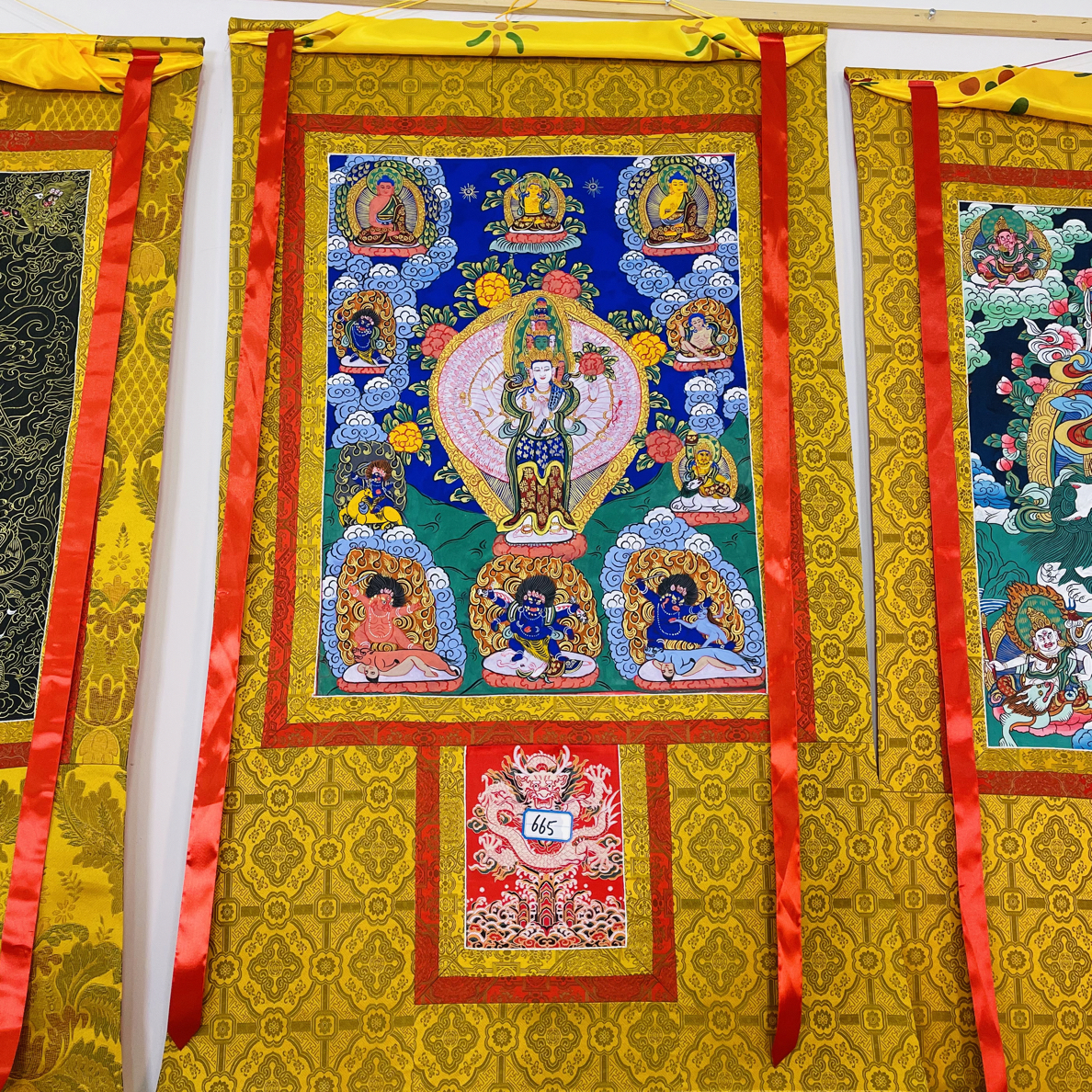 热贡精品唐卡千手观音手绘665