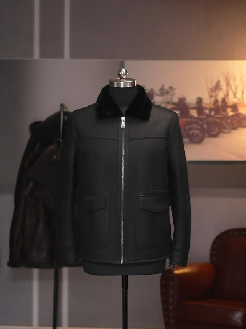 男土耳其美利奴皮毛一体高端休闲商务冬季外套真皮保暖中老年