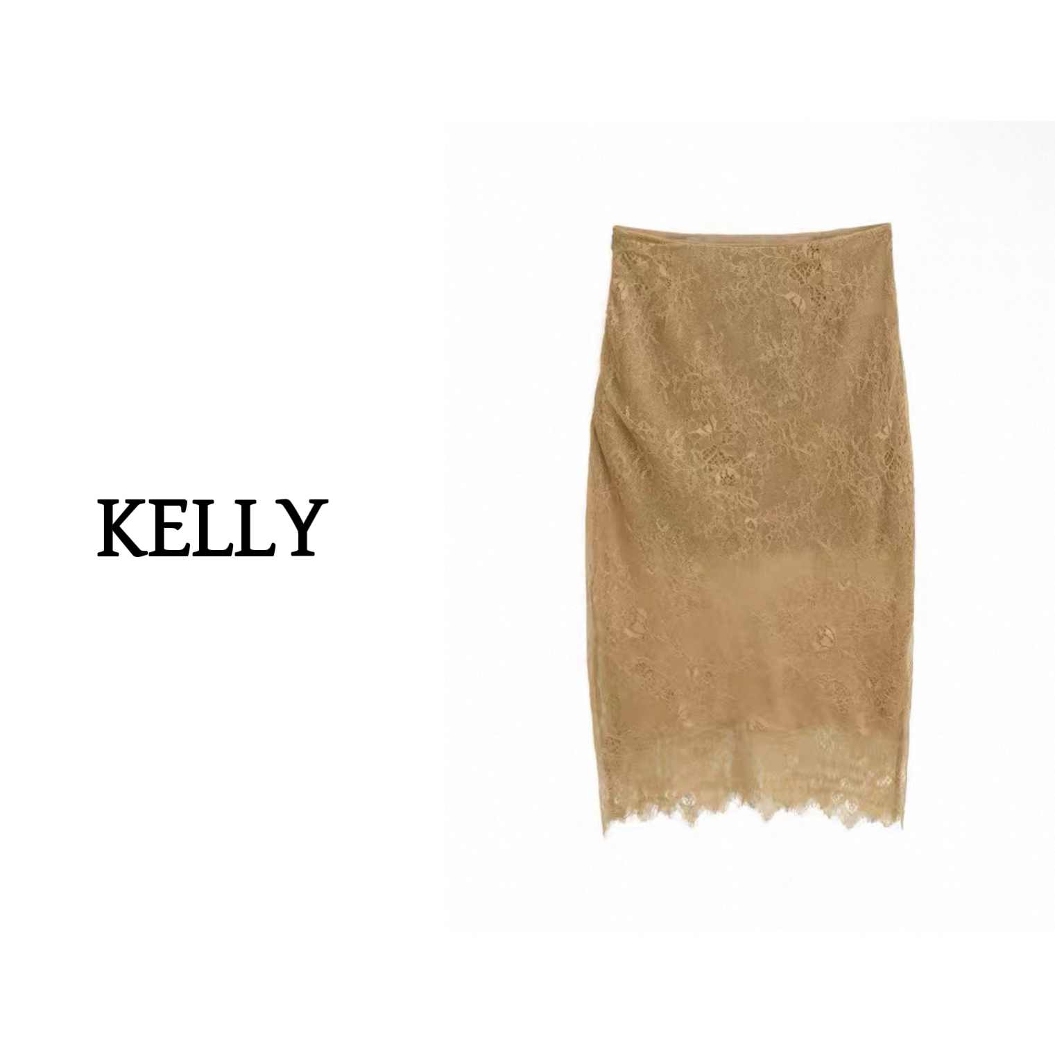 KELLY/魅惑天成/秘密花园/蕾丝包臀裙/高腰半身裙/防走光内衬