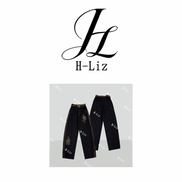 【H-Liz】25秋冬新款靛青暖裳加绒加厚时尚牛仔裤8016