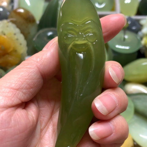 蛇纹石玉未镶嵌手把件