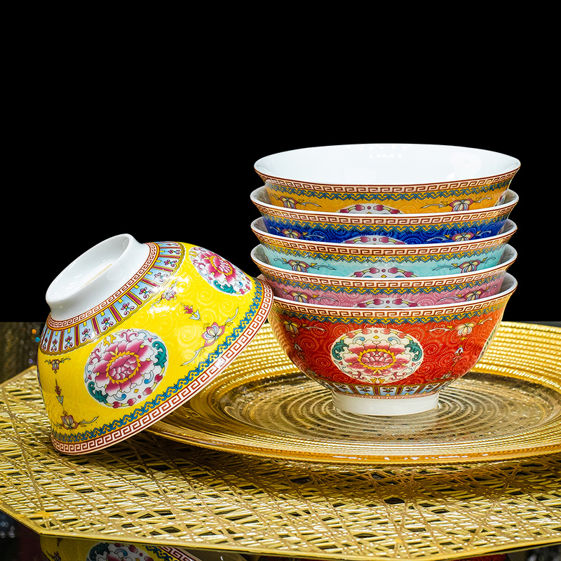 正宗景德镇高温陶瓷米饭碗中式家用陶瓷餐具饭碗加厚微波炉可用