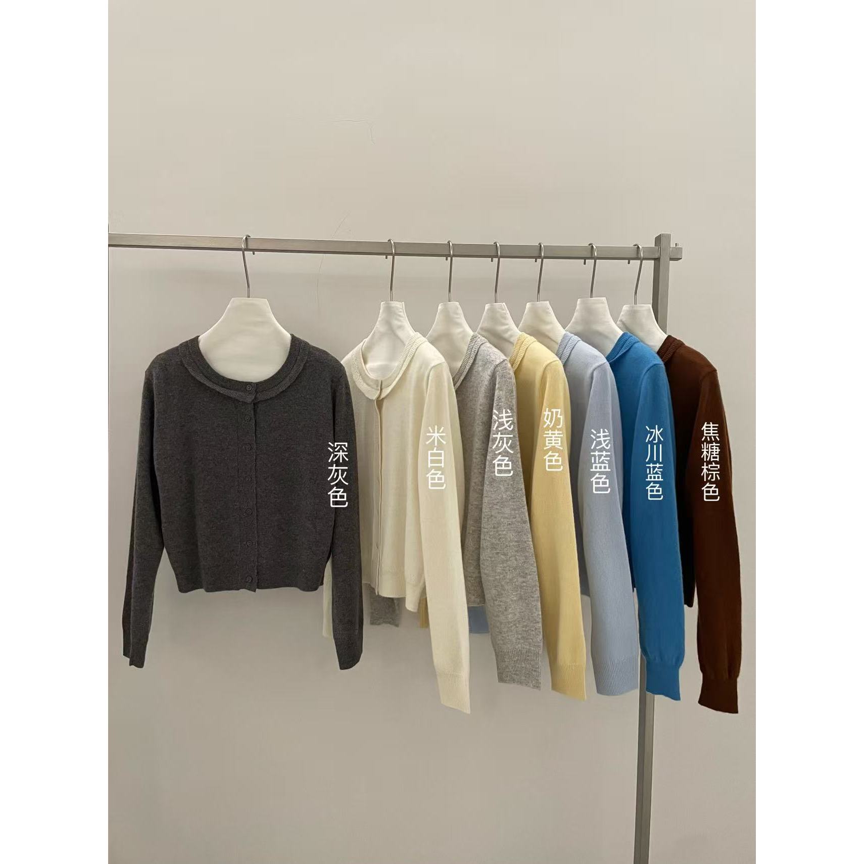 J-351033#韩版温柔刺绣荷叶花边羊毛针织衫（100%羊毛）（福利）