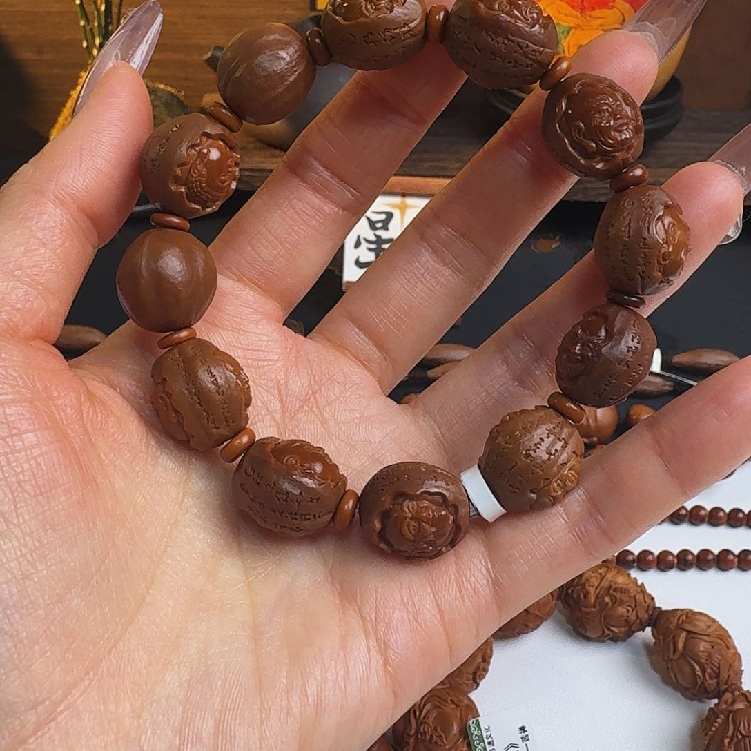 橄榄核手串/手链包衣十八罗汉