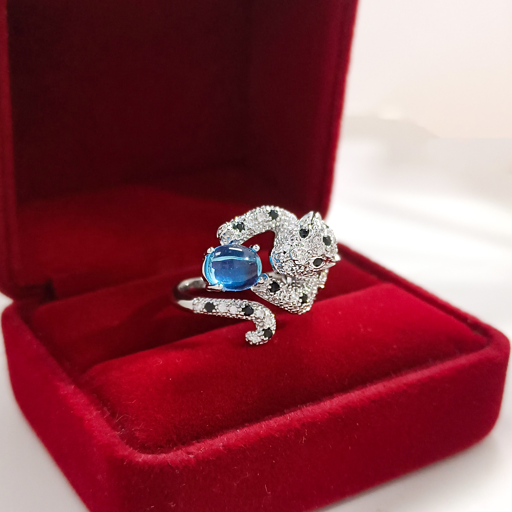 铜合金合成锆石戒指 VWYS-009478【墨韵星眸】戒指轻奢精致小众