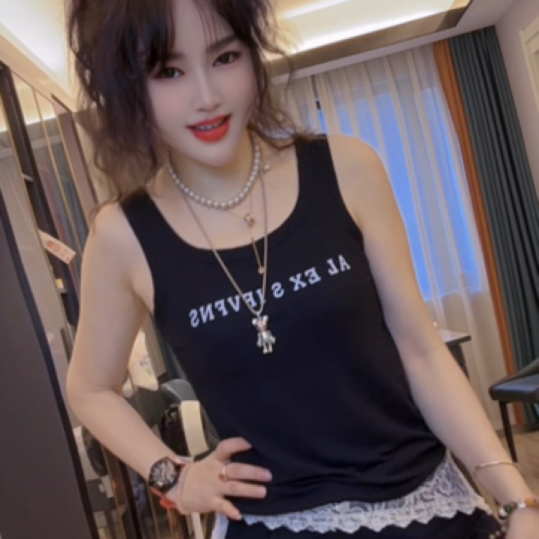 字母吊带背心女夏季设计感小众外穿短款修身辣妹内搭打底