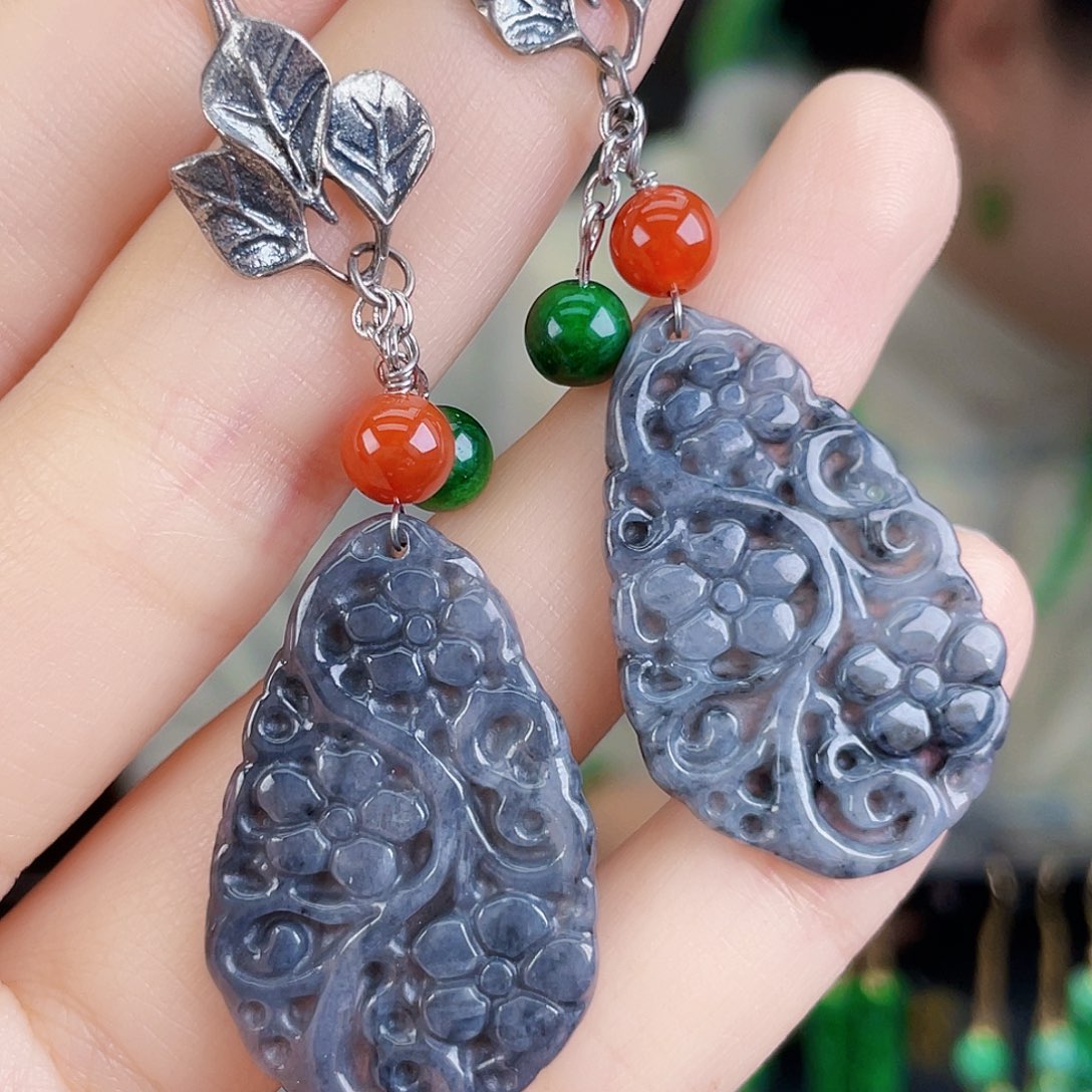 翡翠未镶嵌耳饰饰品