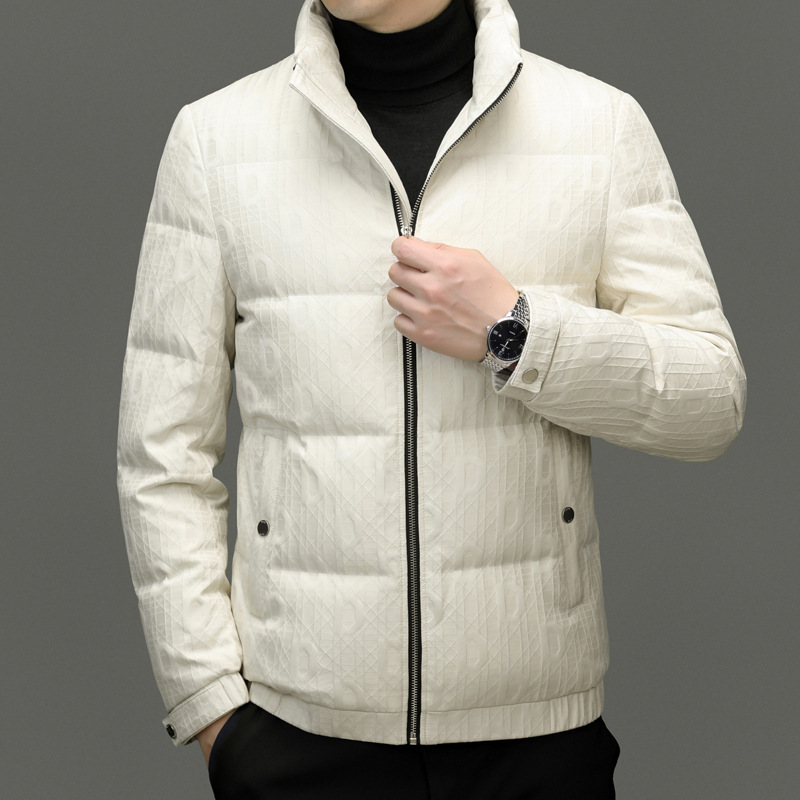 男士白鸭绒短款立领羽绒服青年时尚潮流轻薄保暖外套上