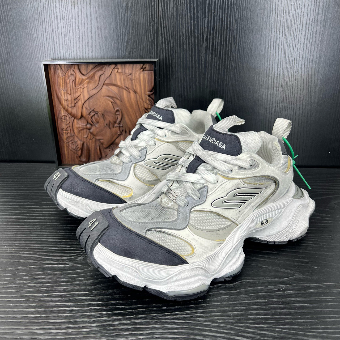 99新 Balenciaga/巴黎世家 41码cargo 白灰二手男鞋CH23785