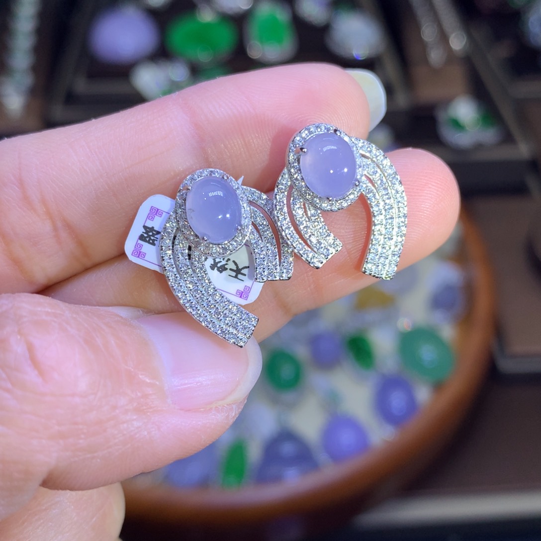 翡翠戒指银S925镶嵌翡翠