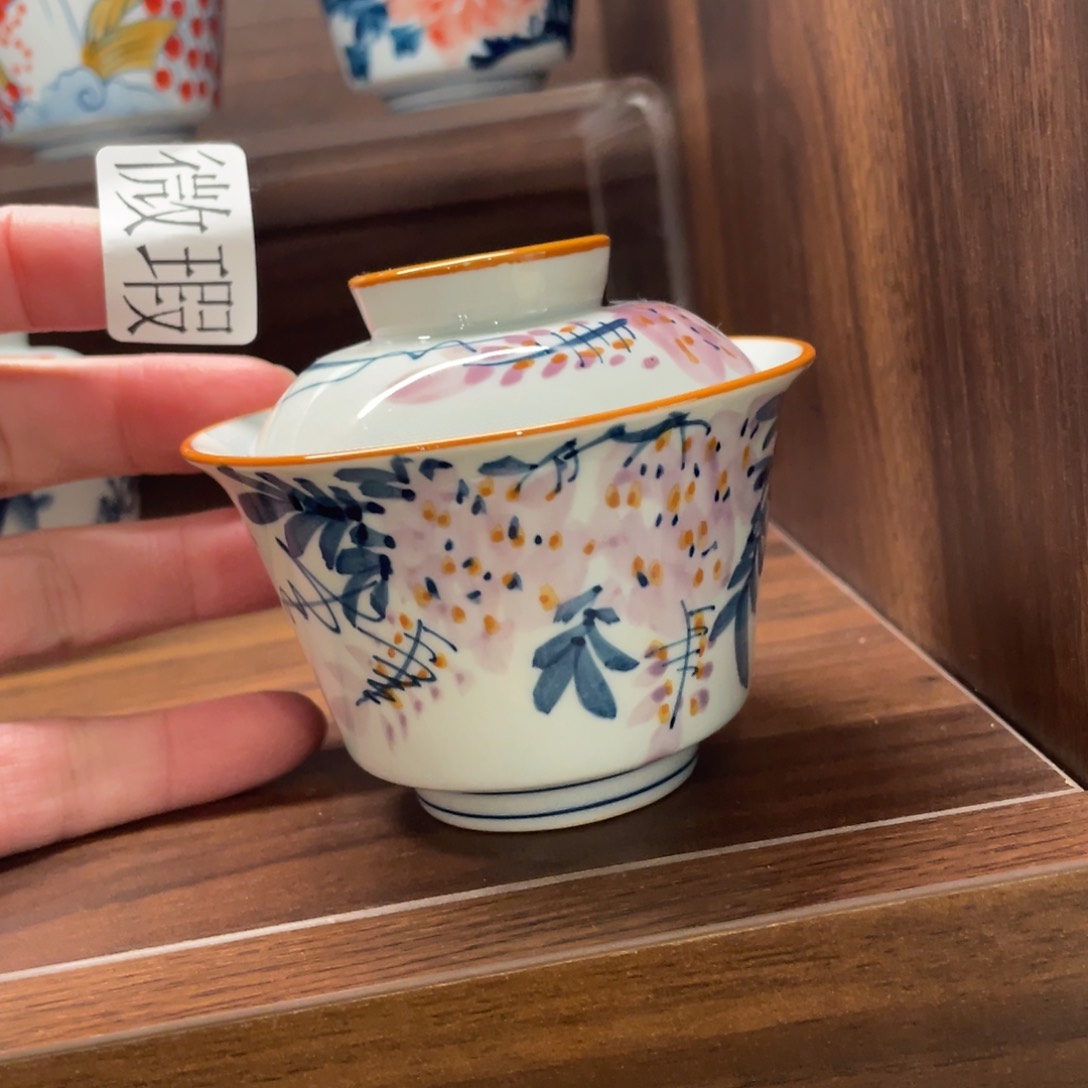 釉下手绘茶具微瑕