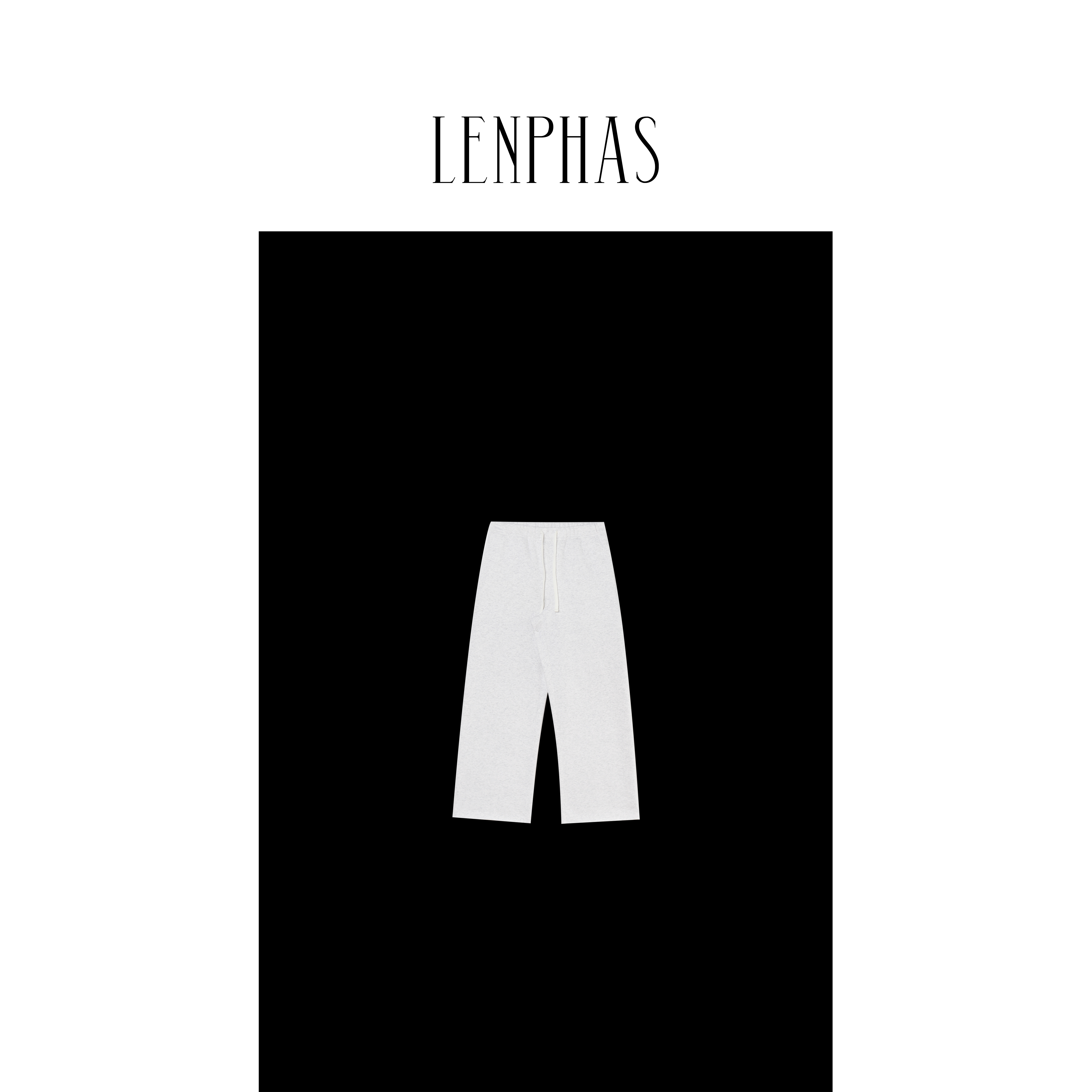  【LENPHAS】抽绳直筒卷边加绒卫裤