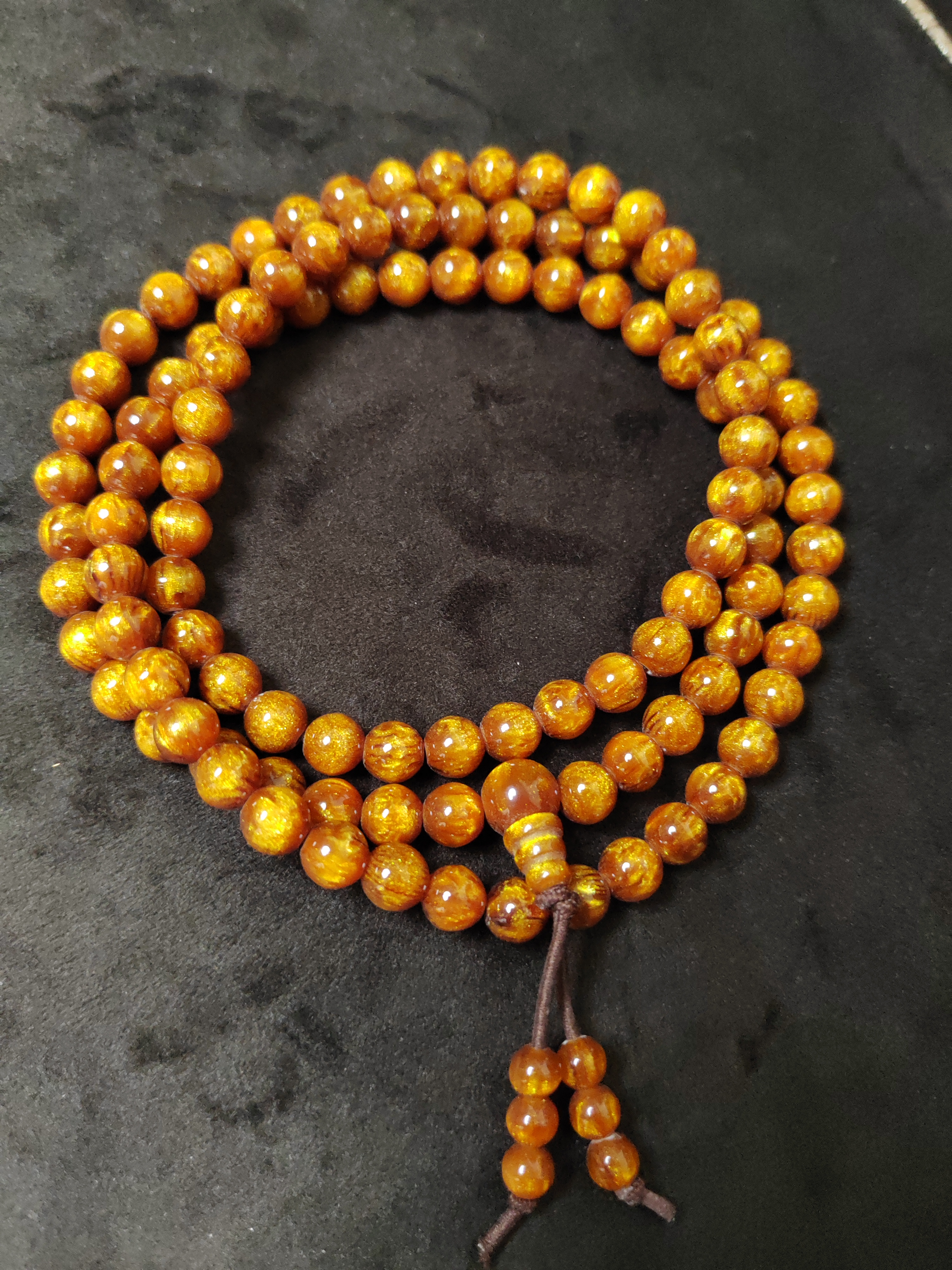 潮鎏轩文玩金丝海柳长串B24