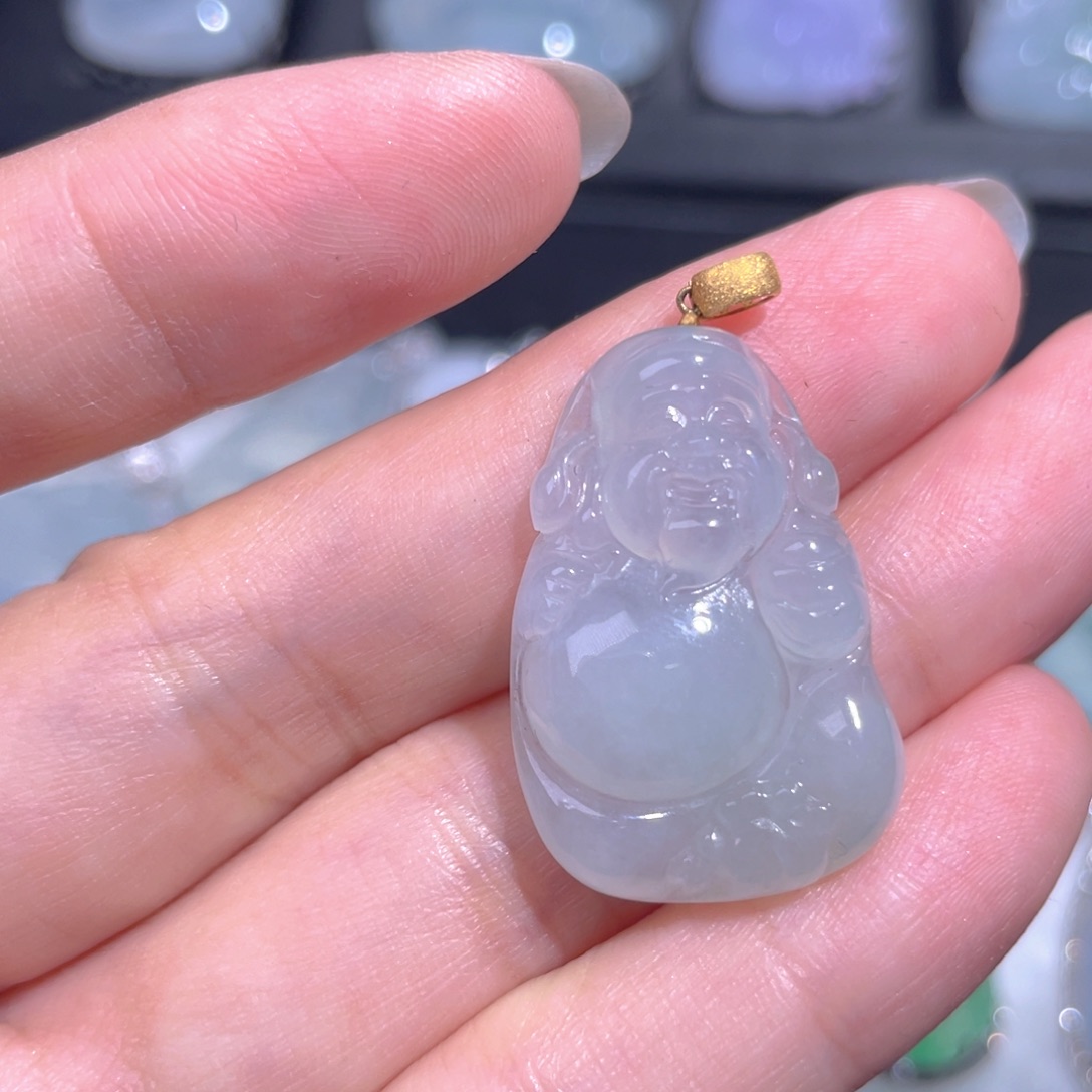 颈饰18K金镶嵌翡翠翡翠