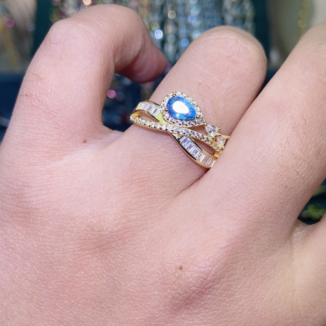 托帕石银S925镶嵌戒指