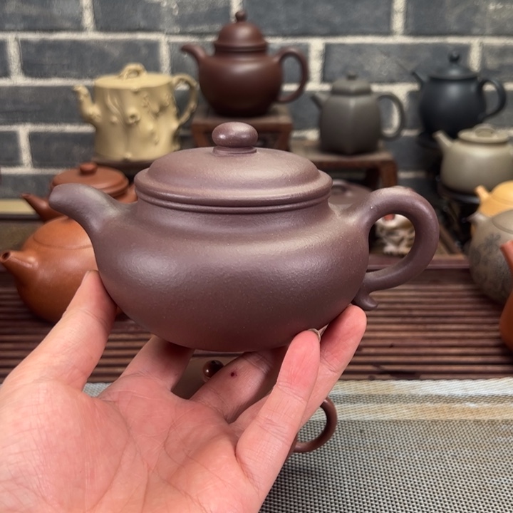 紫砂茶壶二号井中槽清，仿古壶，仿龙窯古法烧
