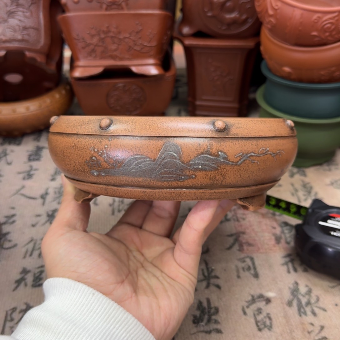 紫砂花盆宜兴紫砂正品15x5