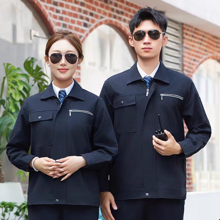 春秋纯棉工作服套装男女工厂劳保服耐磨汽修服定制工装可定制LOGO