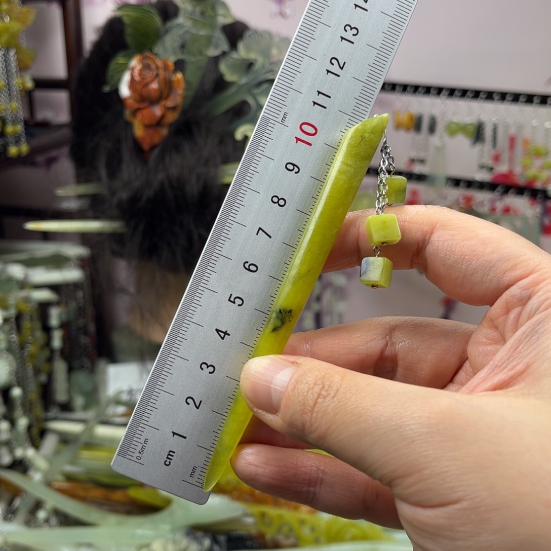 岫玉未镶嵌发饰长度11.5厘米左右