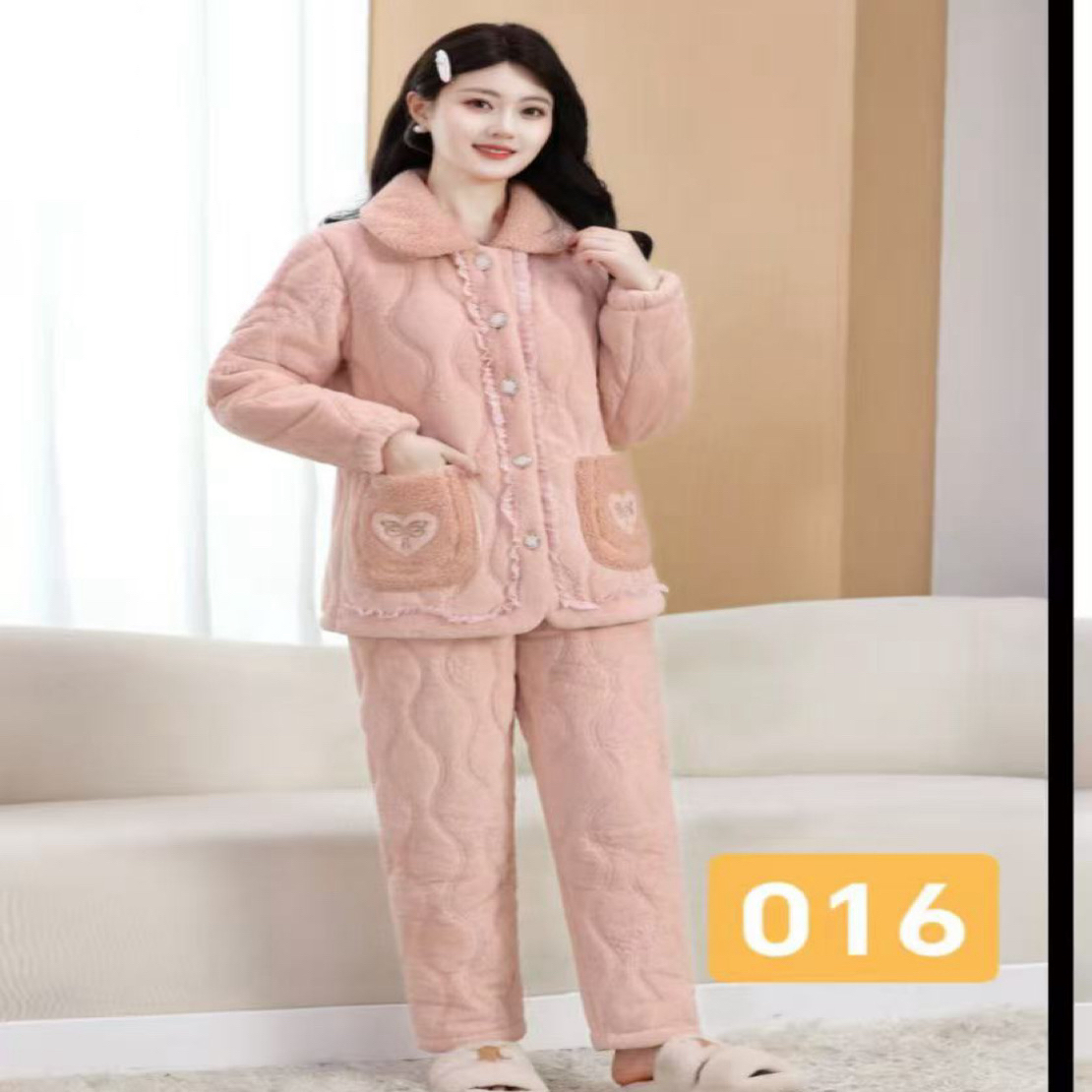 S016套装冬季加厚保暖家居服