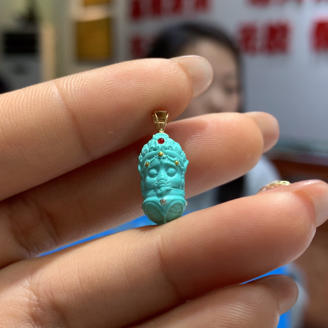 绿松石配饰18K金镶嵌