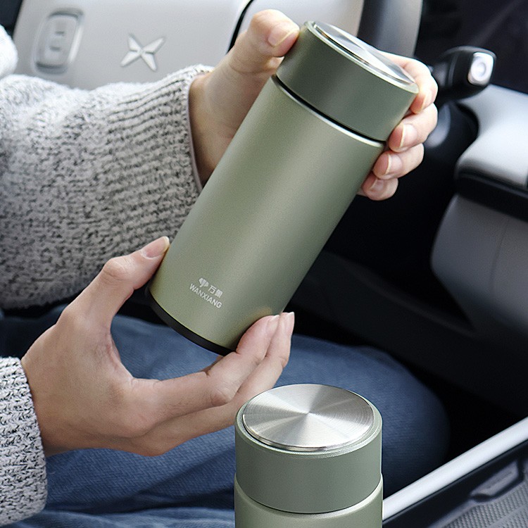 万象简约时尚304材质无滤网真空便携保温杯