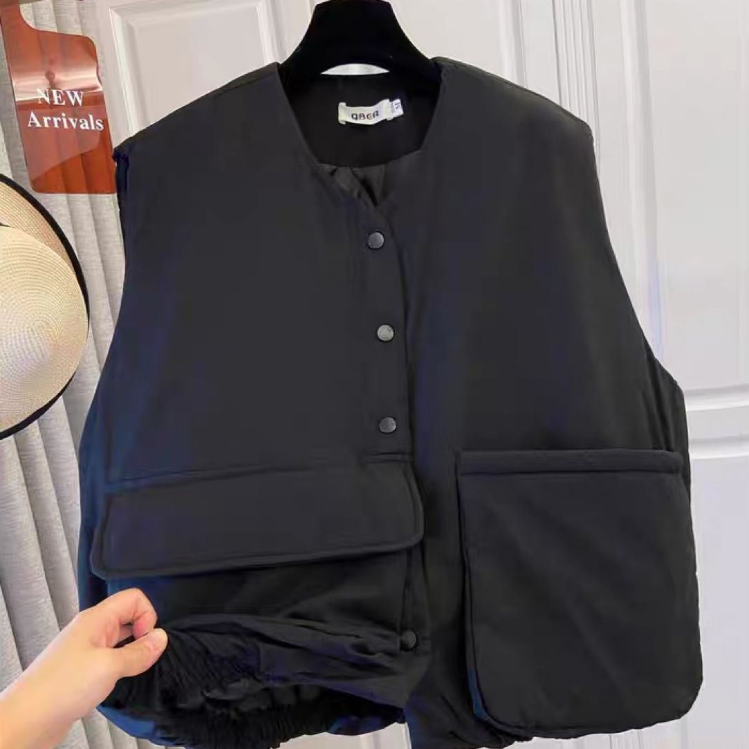 韩版棉袄马甲休闲工装男女同款