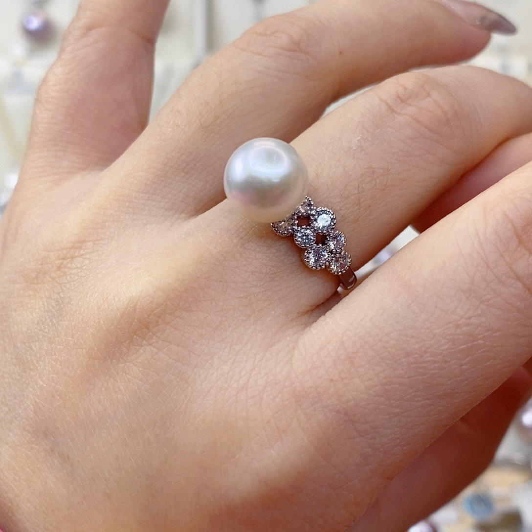 淡水珍珠戒指合金