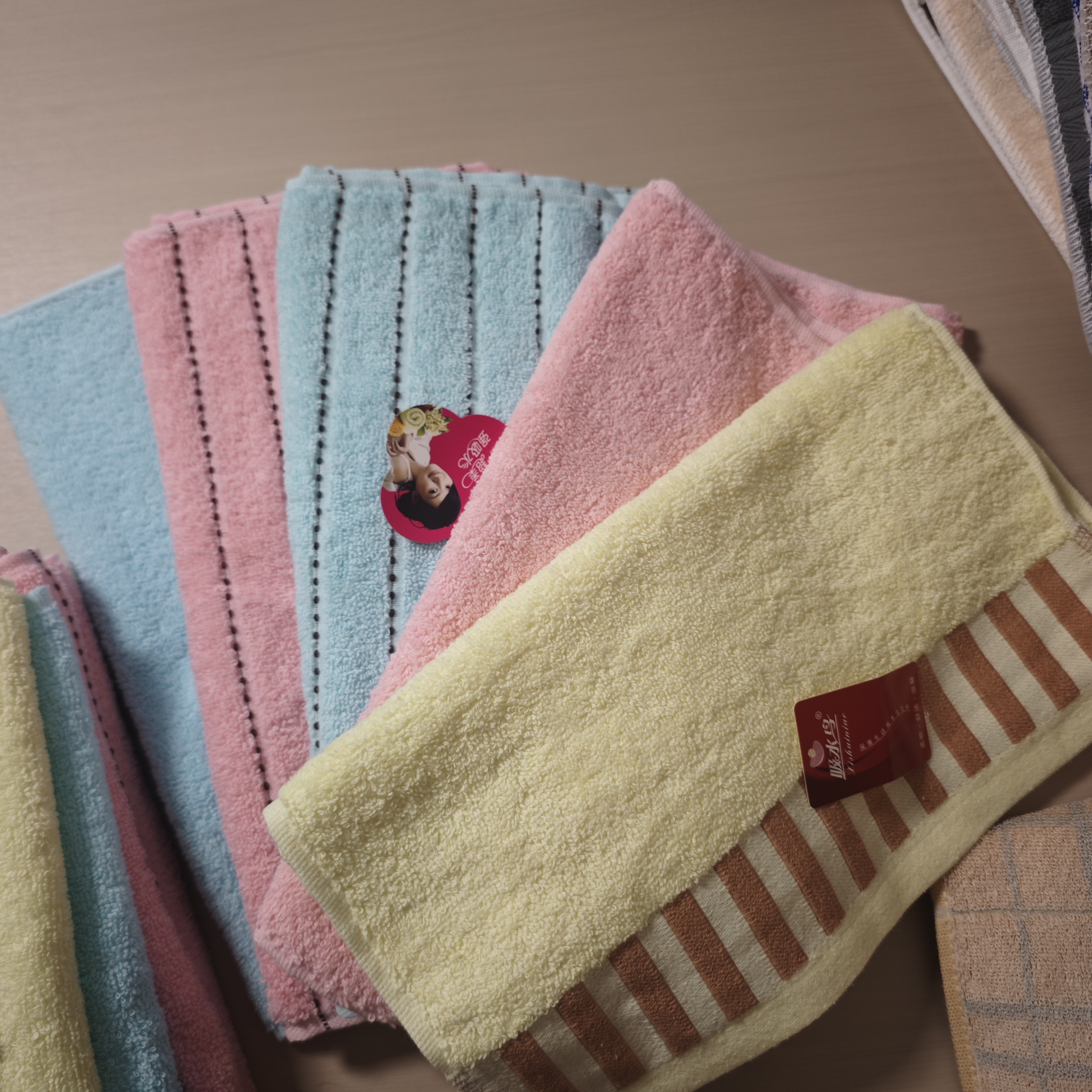 10条装纯色纯棉毛巾