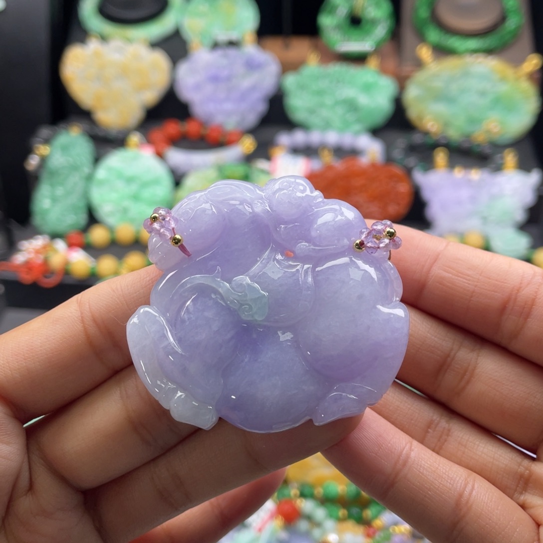 翡翠未镶嵌颈饰代编织