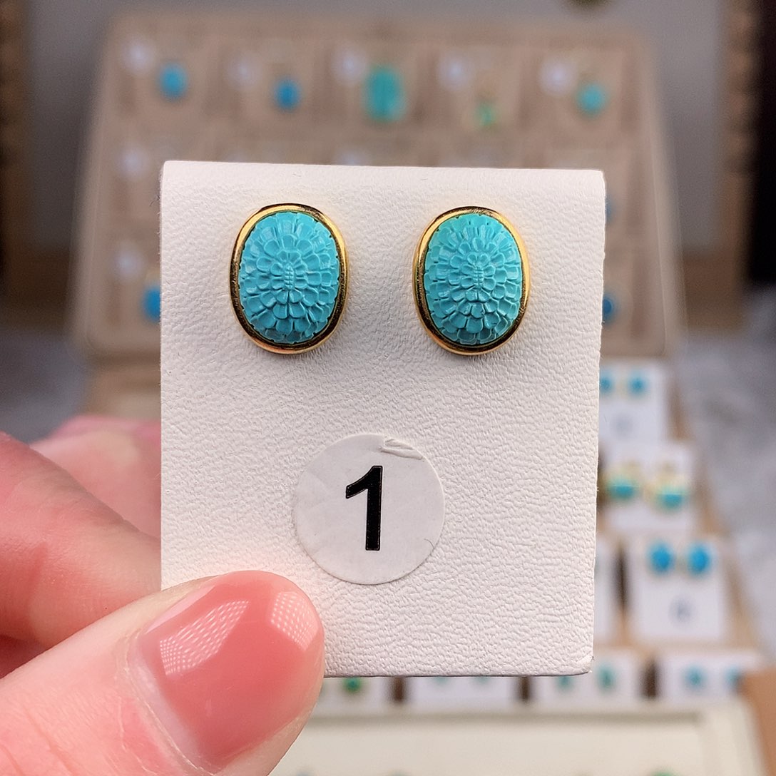 绿松石发饰18K金镶嵌