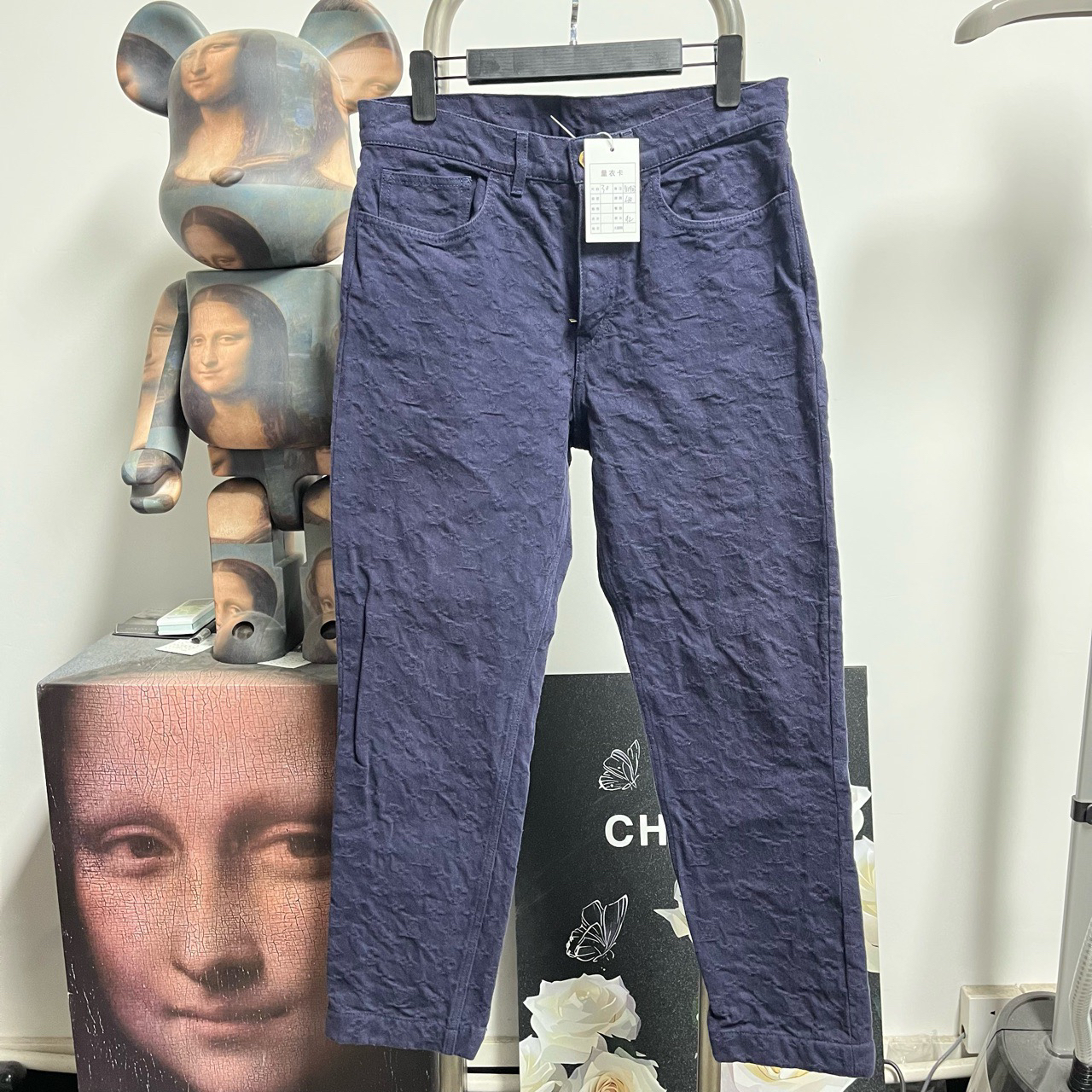 99新 LouisVuitton/路易威登 水墨皮牌满印牛仔裤N090330长92围40