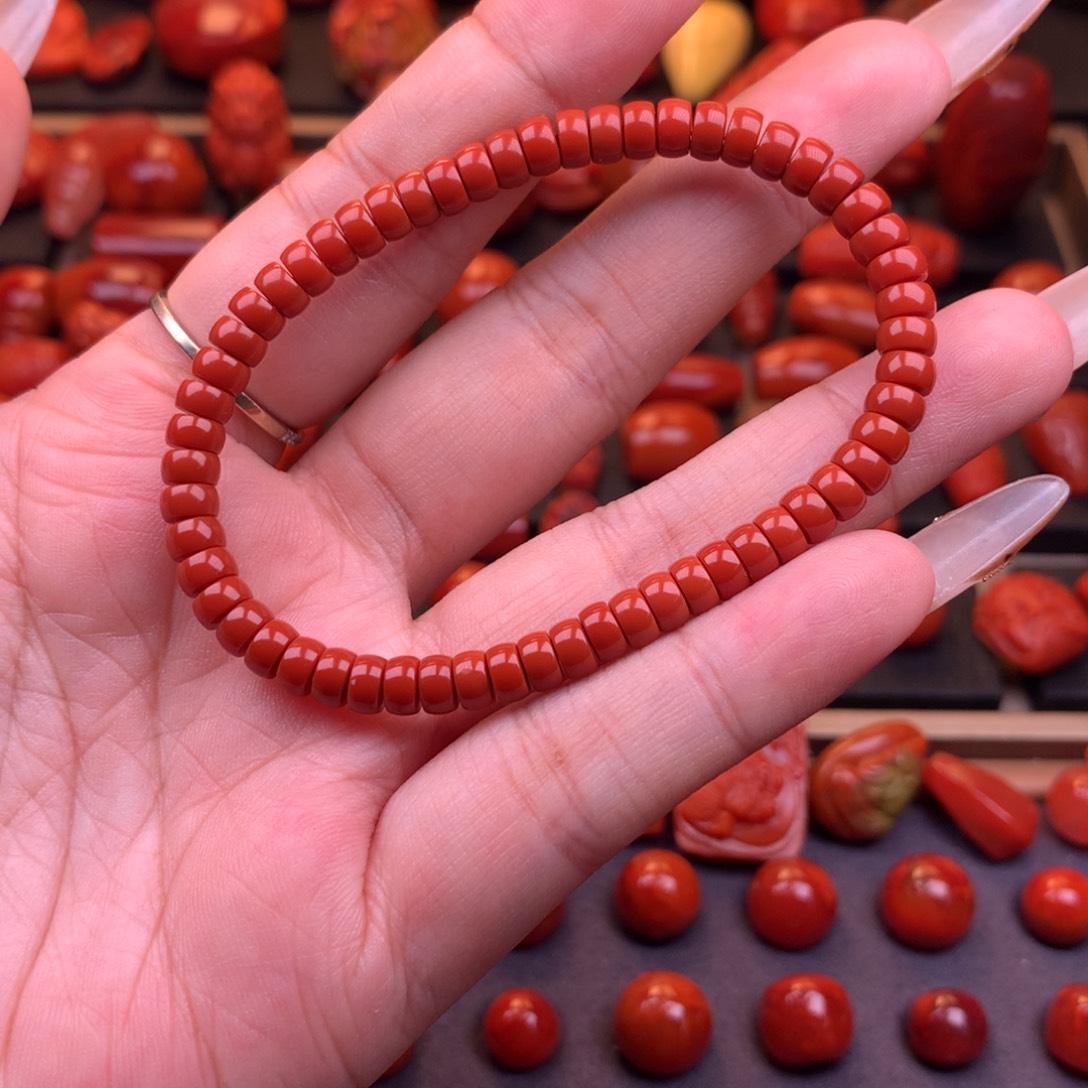 南红玛瑙未镶嵌原矿精工药片5.3mm