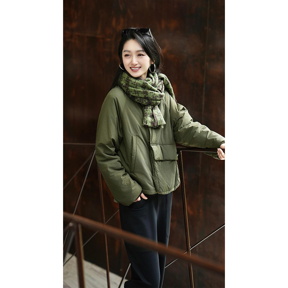 AMASS/阿玛施秋冬新款气质老钱显瘦百搭短款棉服夹克外套5400851