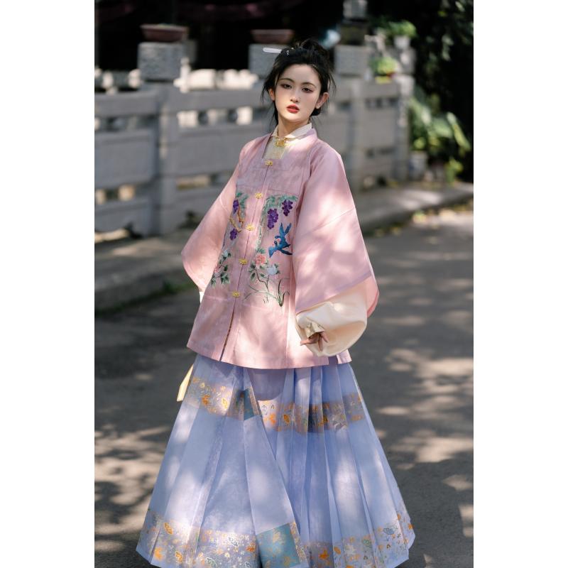 【现货】春词与兔兔明制暗花纱方领补服马面裙汉服