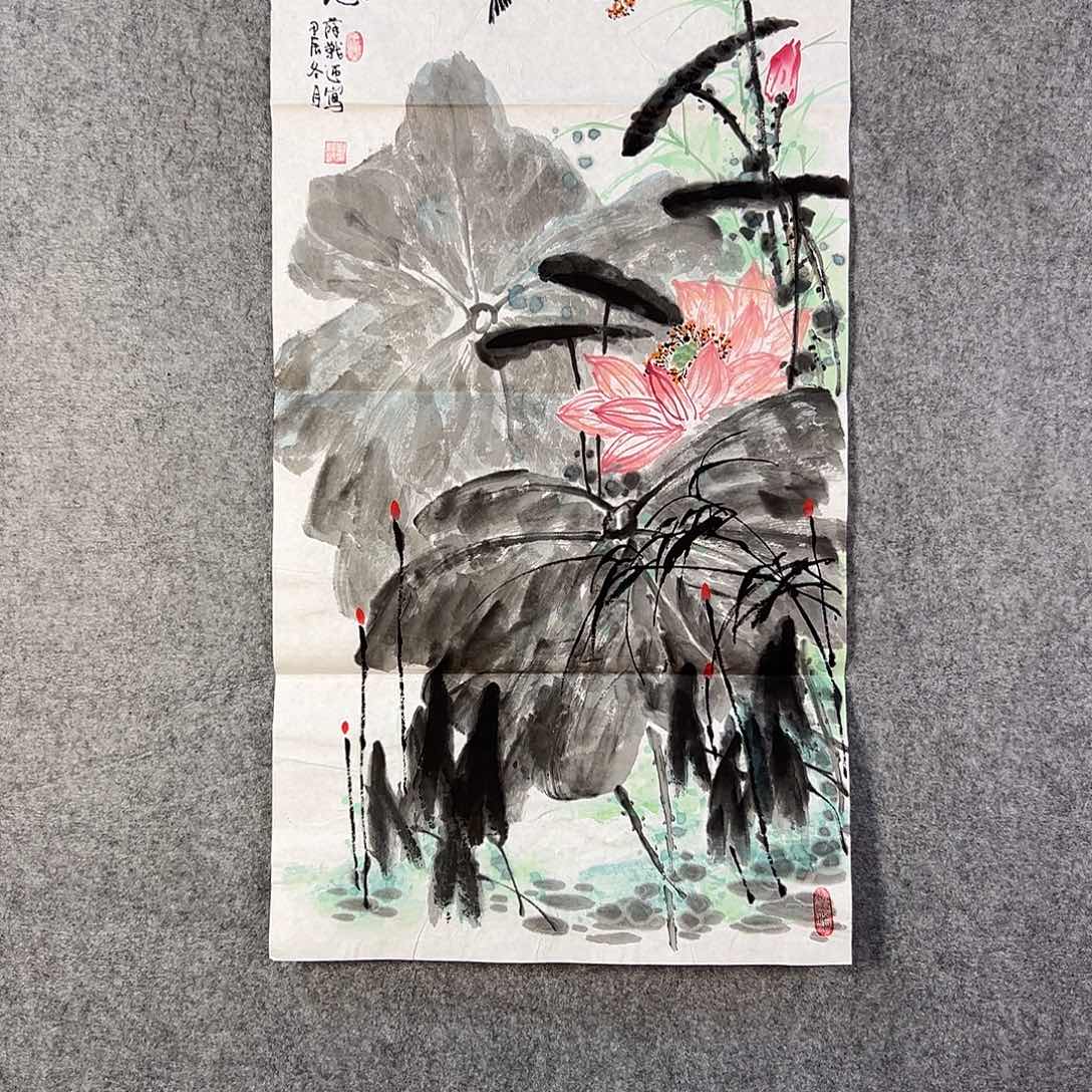 国画460 花鸟在树丛的顶端鸣叫叫声响