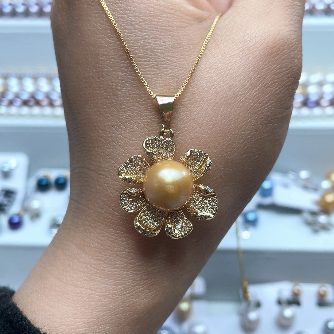 淡水珍珠银S925镶嵌颈饰