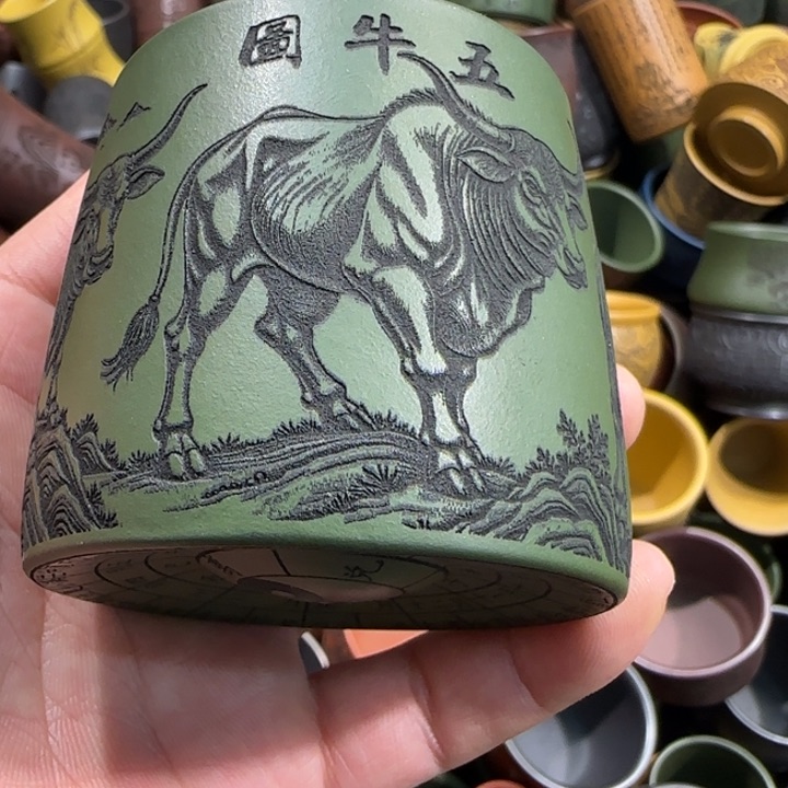 茶杯绿泥全手工制作工艺