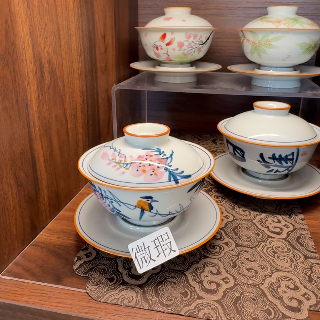 釉下彩纯手绘微瑕