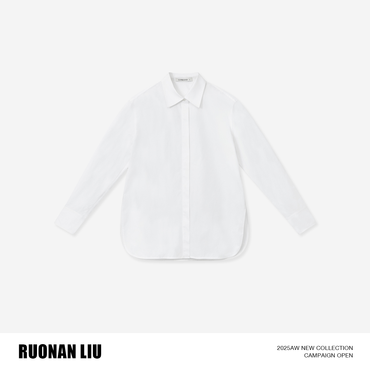 LIURUONAN 25FL 黑标系列【华尔街白衬衣】重工polo领宽松衬衫女