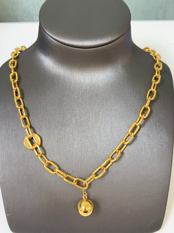 瑞涵轻奢 足金999 有球必应重工高级感粗链条项链