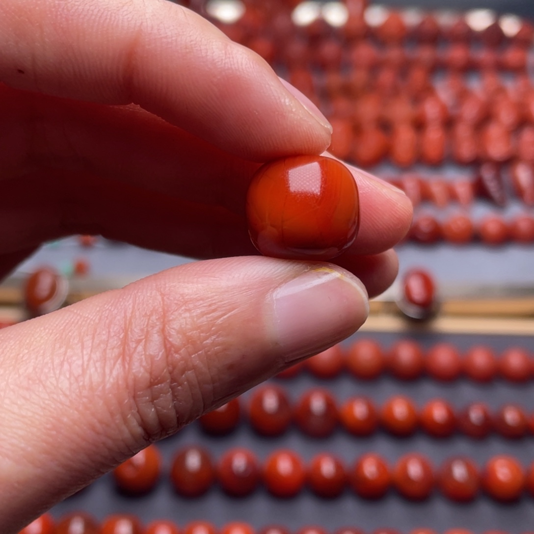 豆****南红玛瑙未镶嵌其他W13➕瓦西柿子红满肉老型珠