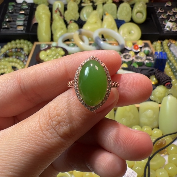 和田玉（碧玉）颈饰银S925镶嵌