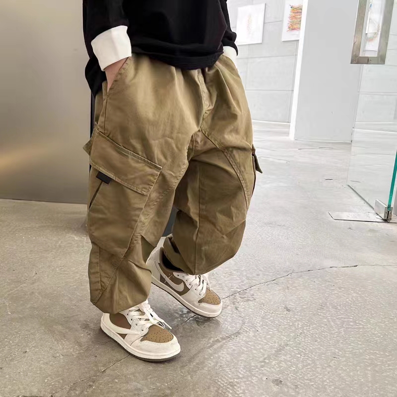 2022【侧边口袋】童装春秋宽松儿童工装裤