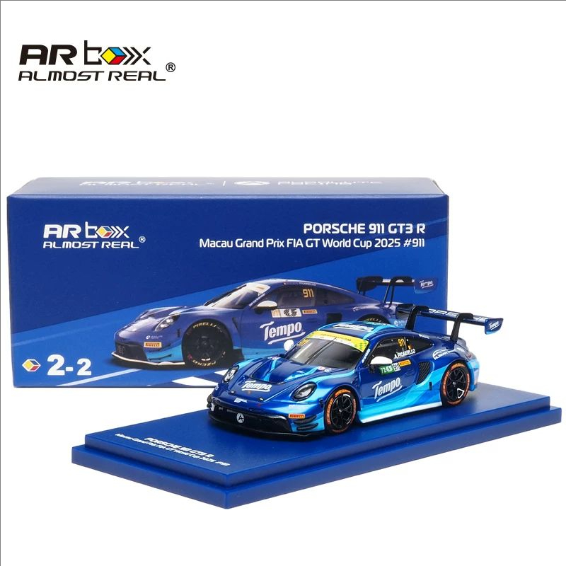 AR 1/64 Tempo保时捷911 GT3 R 2025年澳门格兰披治大赛模型992